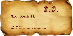 Miu Dominik névjegykártya